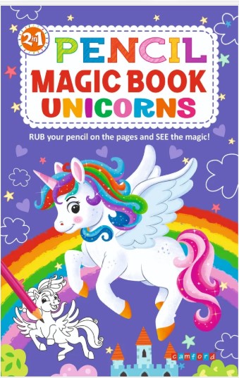 2IN1 PENCIL MAGIC BOOK UNICORNS
