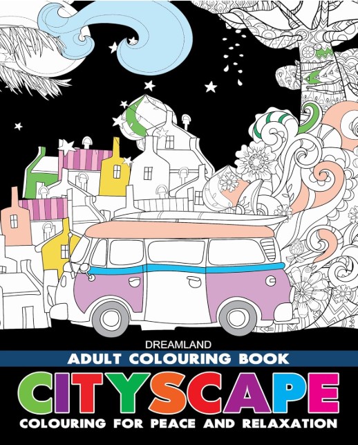 Cityscape – Colouring Book for Adults | Adult Coloring Activity Book