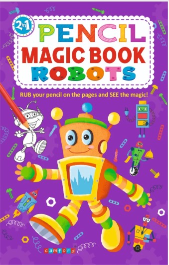 2IN1 PENCIL MAGIC BOOK ROBOTS