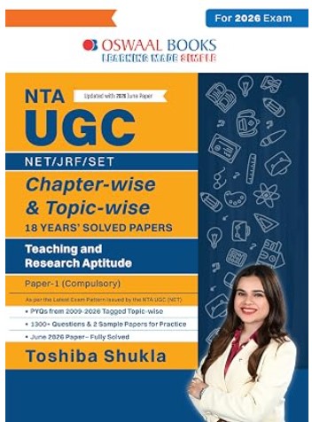 Oswaal NTA UGC NET / JRF / SET Paper 1 | 18 Years' Chapter-wise & Topic-wise Solved Papers